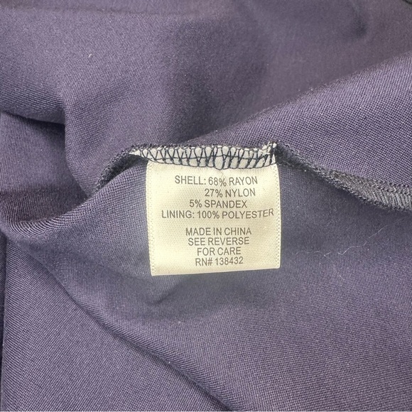 ModCloth Navy Scalloped Collar Off the Shoulder Fit and Flare Dress Sz Lg - Picture 7 of 8